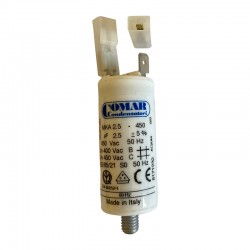Condensateur à cosse 2.5 µF - COMAR avec adapateur