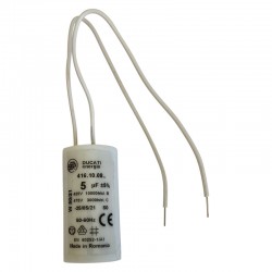 Condensateur à câble 5 µF - DUCATI - compatible volet roulant BUBENDORFF - Fond Plat