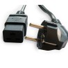 Cordon d'alimentation secteur avec connecteur - IEC13 - schuko - noir - 1.80M