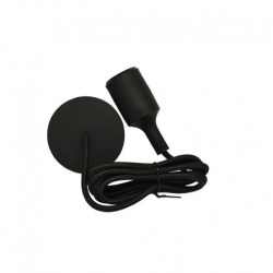 DOUILLE E27 SILICON + CABLE 2 M NOIR