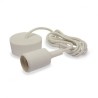 DOUILLE E27 SILICON + CABLE 2 M BLANC