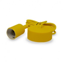 DOUILLE E27 SILICON + CABLE 2 M JAUNE