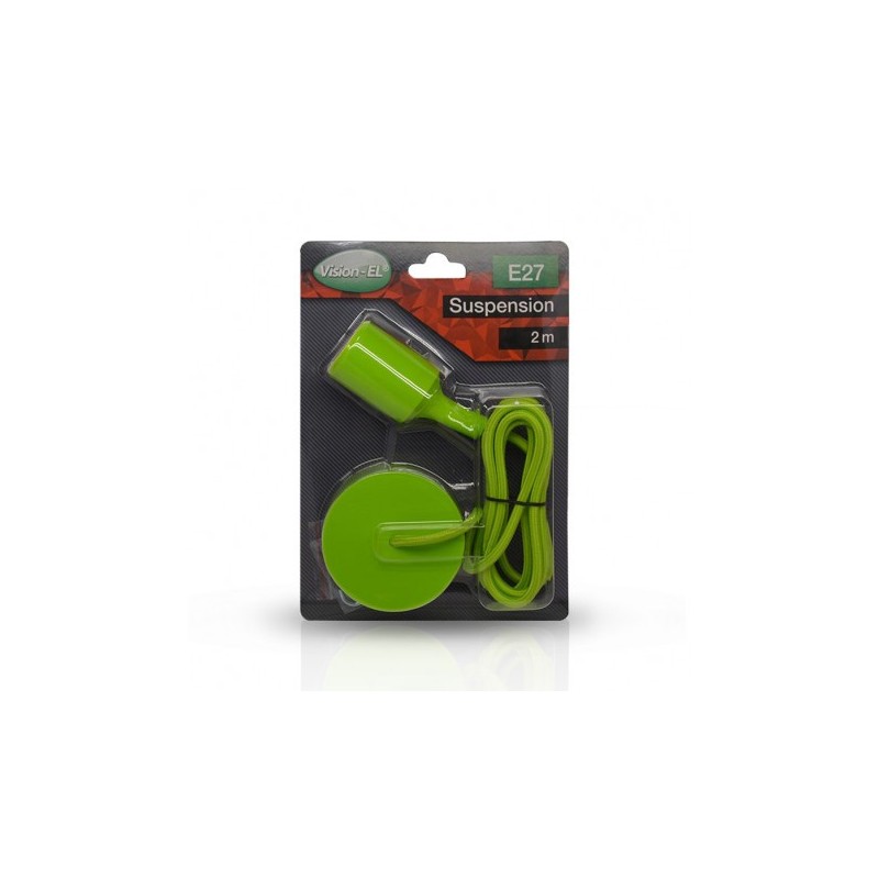 DOUILLE E27 SILICON + CABLE 2 M VERT