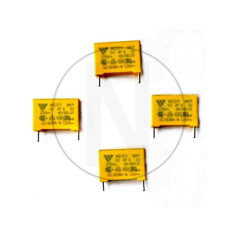 Condensateur d'antiparasitage 100NF ( 0.1MF -0.1µF) +-10% 275VAC