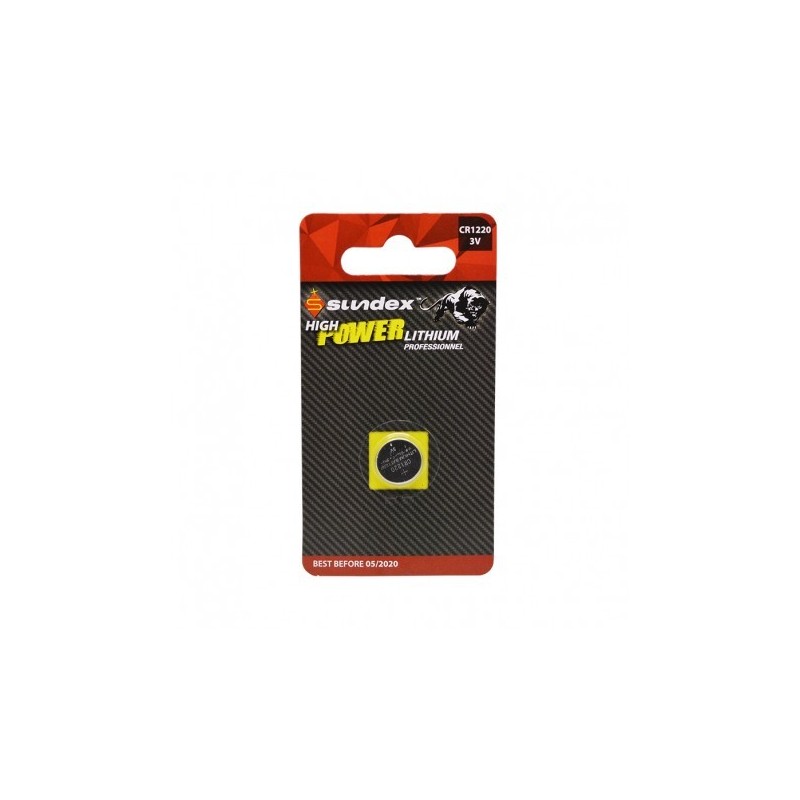 PILES LITHIUM   CR 1220   3V  SUNDEX  X 1   40-240