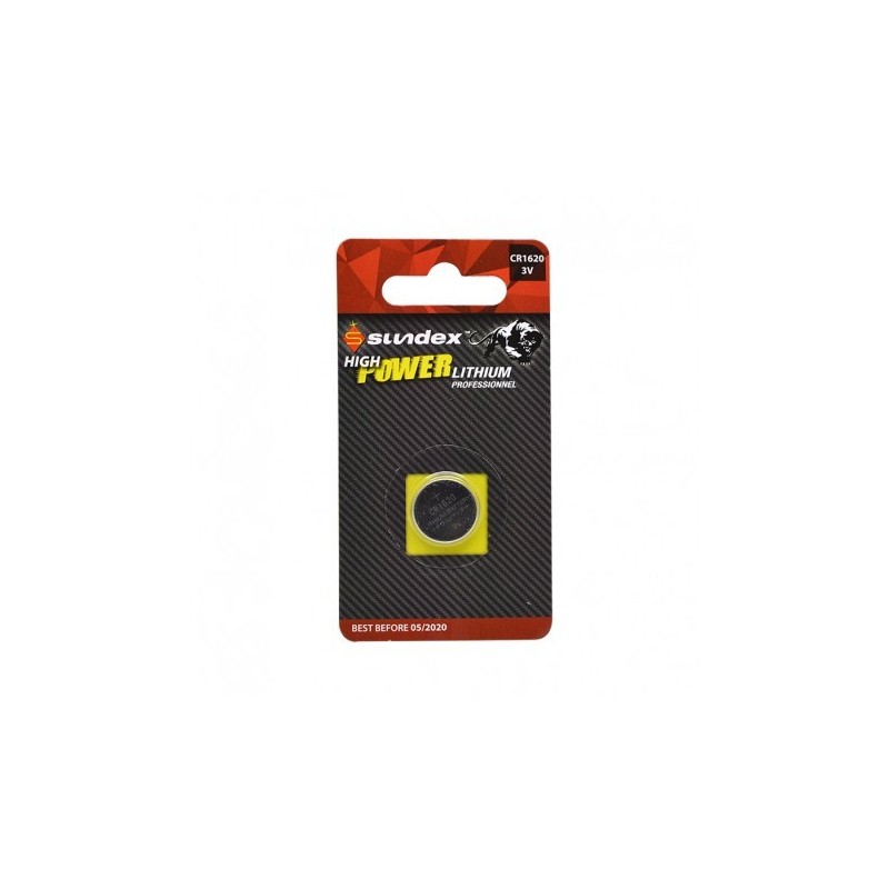 PILES LITHIUM   CR 1620   3V  SUNDEX  X 1   40-240